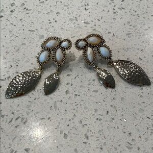 Elegant Silver and White Dangle Earrings